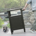 Grill Carts Outdoor w/ Storage and Wheels, Whole Metal Portable Table