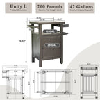 Chariots de barbecue d'extérieur avec rangement et roulettes, table portable entièrement en métal