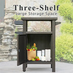 Chariots de barbecue d'extérieur avec rangement et roulettes, table portable entièrement en métal