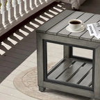 Table d'appoint de patio en aluminium vieilli