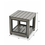 Table d'appoint de patio en aluminium vieilli