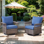 Patio Chairs Rocking Swivel Chiar - 2 Piece - Brown