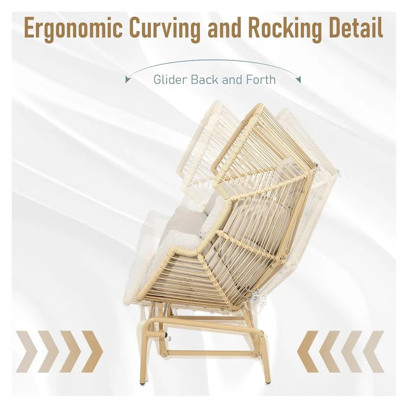 Fauteuil à bascule œuf avec repose-pieds - Jaune