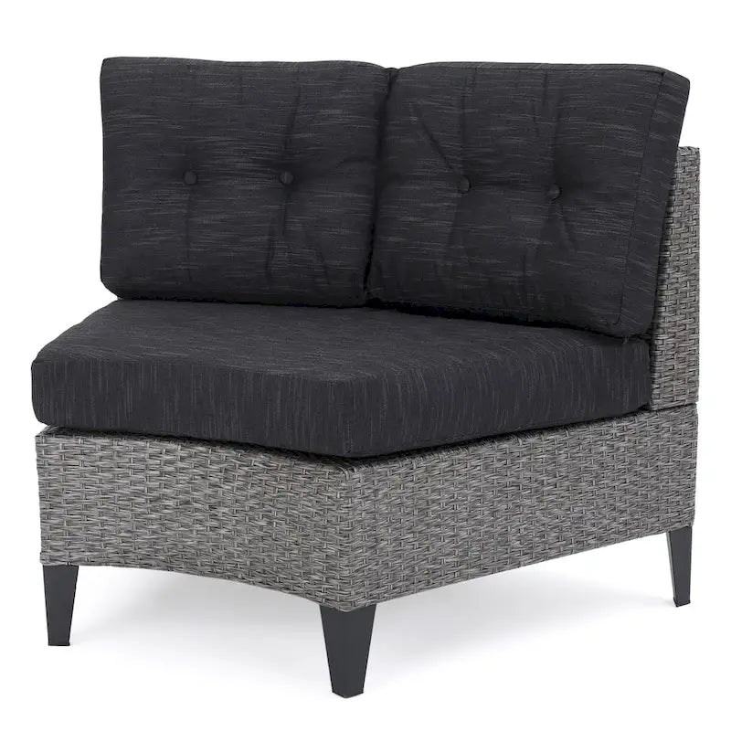 Fauteuil de jardin Navagio en résine tressée incurvée (lot de 2) avec coussins, par Christopher Knight Home