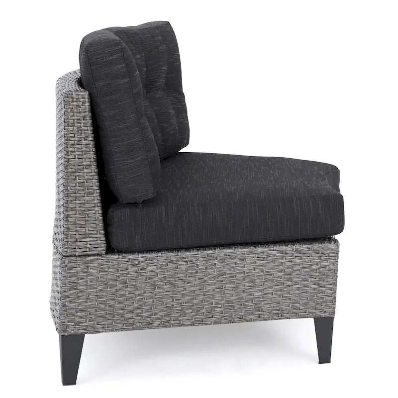 Fauteuil de jardin Navagio en résine tressée incurvée (lot de 2) avec coussins, par Christopher Knight Home