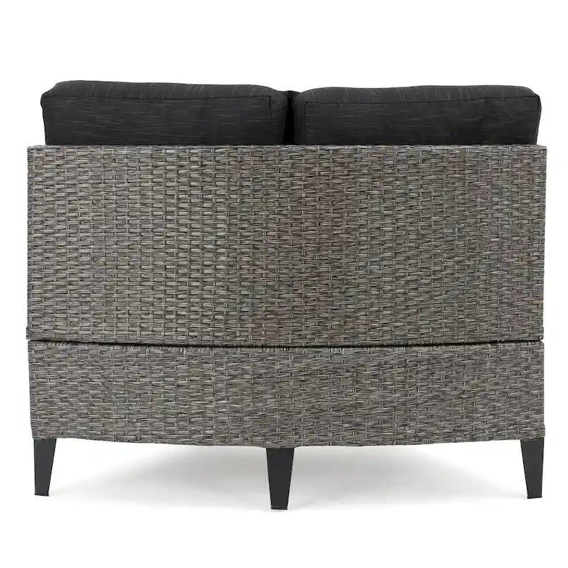 Fauteuil de jardin Navagio en résine tressée incurvée (lot de 2) avec coussins, par Christopher Knight Home