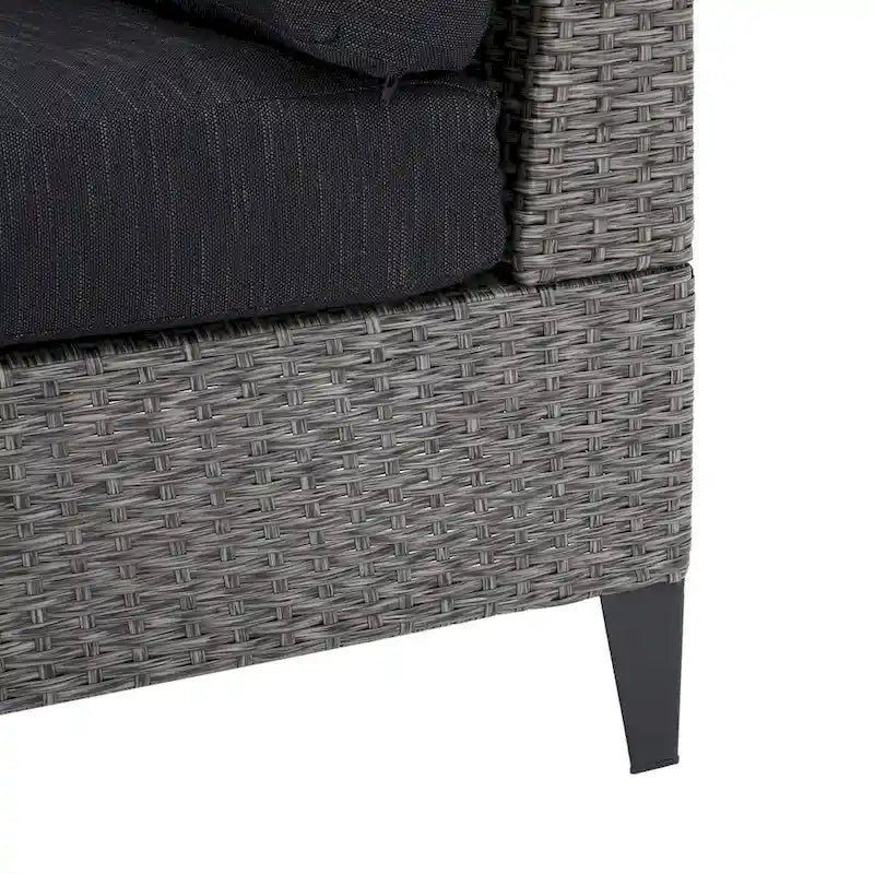 Fauteuil de jardin Navagio en résine tressée incurvée (lot de 2) avec coussins, par Christopher Knight Home