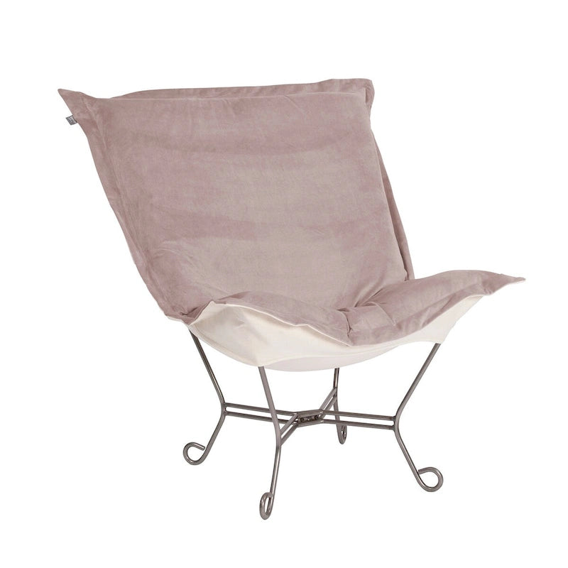 Fauteuil à volutes Allan Andrews avec structure en titane, collection Bella