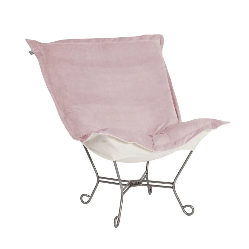 Fauteuil à volutes Allan Andrews avec structure en titane, collection Bella
