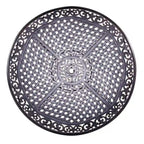 Table de salle à manger ronde en aluminium Clihome 48 avec trou pour parasol
