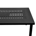 Ensemble de salle à manger rectangulaire moderne d'extérieur en aluminium à mailles ajourées, 241 cm (95 po), avec huit chaises et accoudoirs - Non disponible