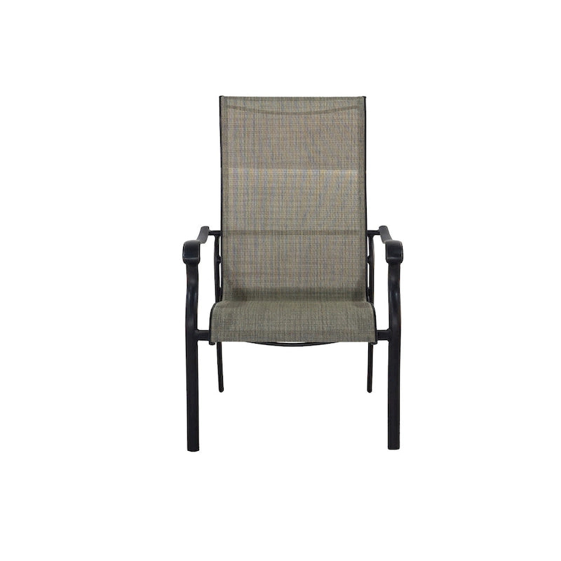 Ensemble de salle à manger d'extérieur 5 pièces en aluminium moulé avec table ronde et chaises à plateau en céramique
