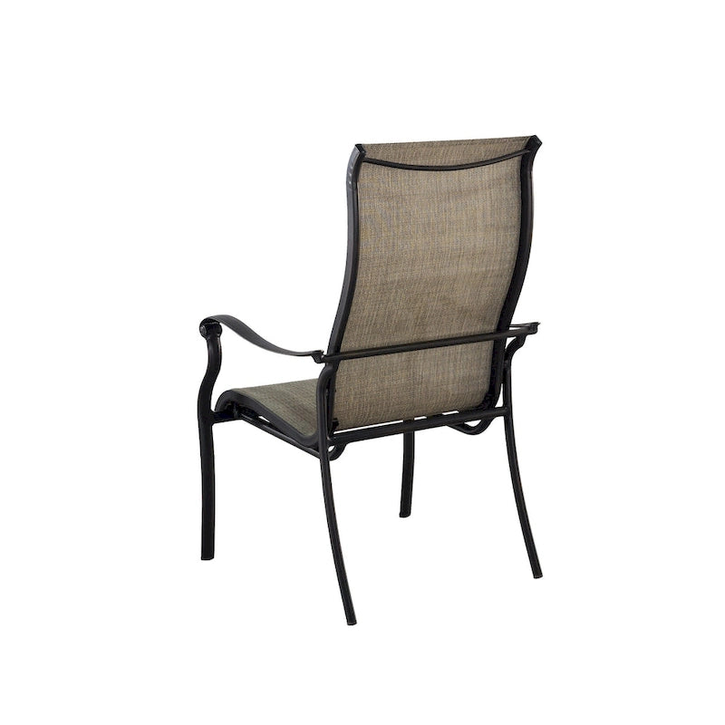 Ensemble de salle à manger d'extérieur 5 pièces en aluminium moulé avec table ronde et chaises à plateau en céramique