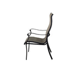 Ensemble de salle à manger d'extérieur 5 pièces en aluminium moulé avec table ronde et chaises à plateau en céramique