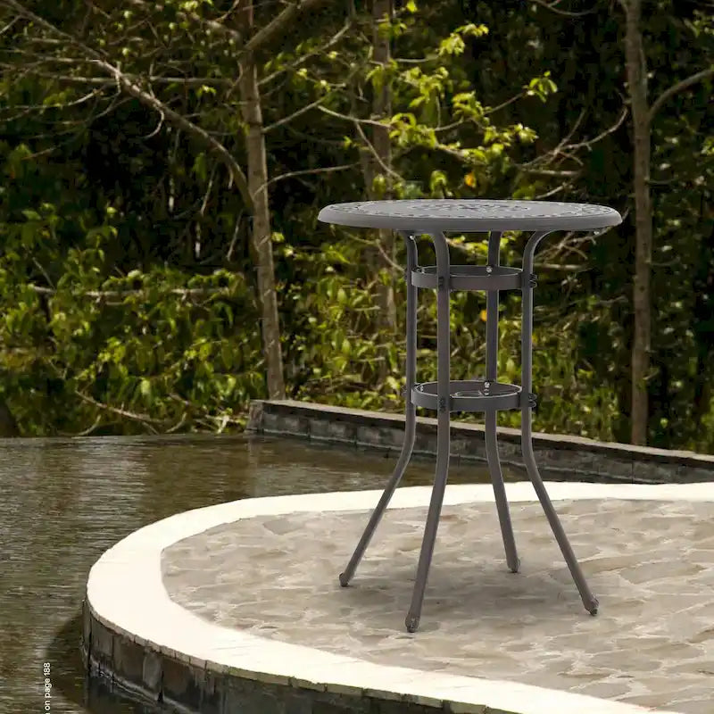 Table ronde d'extérieur en aluminium de 32 pouces