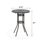Table ronde d'extérieur en aluminium de 32 pouces