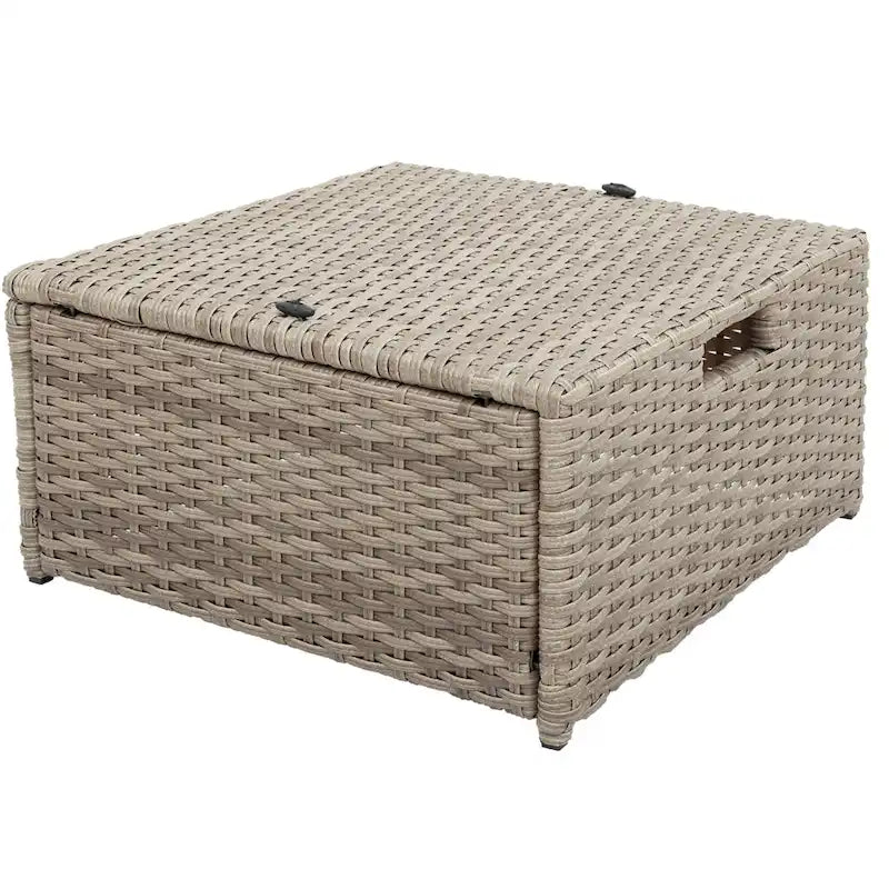 Ensemble canapé d'extérieur en rotin tressé avec table basse et sièges de patio