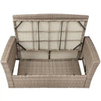 Ensemble canapé d'extérieur en rotin tressé avec table basse et sièges de patio