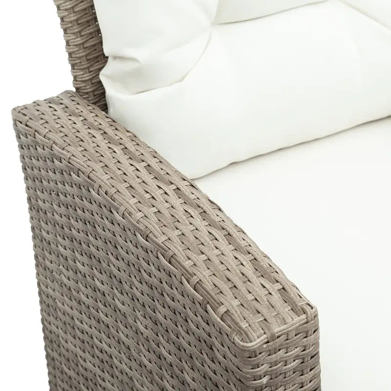 Ensemble canapé d'extérieur en rotin tressé avec table basse et sièges de patio