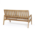 Ensemble de sièges d'extérieur en bois d'acacia, table basse et causeuse avec coussins