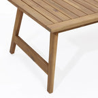 Ensemble de sièges d'extérieur en bois d'acacia, table basse et causeuse avec coussins