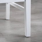 Chaises de salle à manger style campagnard en bois d'acacia, blanc/noyer 53 cm (P) x 45 cm (L) x 90 cm (H)
