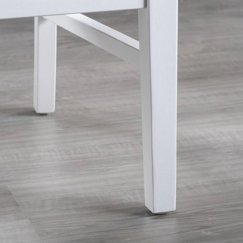 Chaises de salle à manger style campagnard en bois d'acacia, blanc/noyer 53 cm (P) x 45 cm (L) x 90 cm (H)
