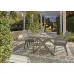 Signature Design by Ashley Beach Front Beige 5-Piece Outdoor Dining Package - 80 W x 42 D x 29 H