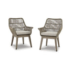 Ensemble de salle à manger d'extérieur 5 pièces Signature Design by Ashley, couleur beige, style bord de mer - 80 cm (L) x 42 cm (P) x 29 cm (H)