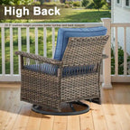 Ensemble de 3 chaises de patio Gymojoy avec table basse - Marron