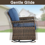 Ensemble de 3 chaises de patio Gymojoy avec table basse - Marron