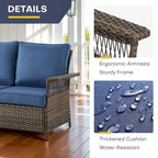 Ensemble de 3 chaises de patio Gymojoy avec table basse - Marron