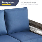 Ensemble de 3 chaises de patio Gymojoy avec table basse - Marron