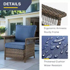 Ensemble de 3 chaises de patio Gymojoy avec table basse - Marron