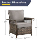 Ensemble de 3 chaises de patio Gymojoy avec table basse - Marron