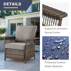 Ensemble de 3 chaises de patio Gymojoy avec table basse - Marron