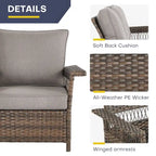 Ensemble de 3 chaises de patio Gymojoy avec table basse - Marron