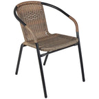 BTEXPERT Intérieur/Extérieur 5 - Ensemble de cinq chaises empilables en rotin marron pour restaurant
