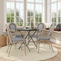 Lot de 4 chaises commerciales Paris tout temps avec accoudoirs et structure métallique - Non applicable