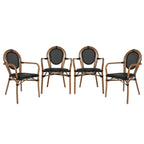 Lot de 4 chaises commerciales Paris tout temps avec accoudoirs et structure métallique - Non applicable