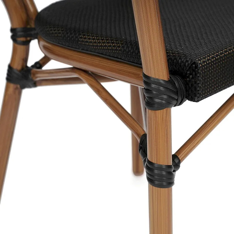 Lot de 4 chaises commerciales Paris tout temps avec accoudoirs et structure métallique - Non applicable