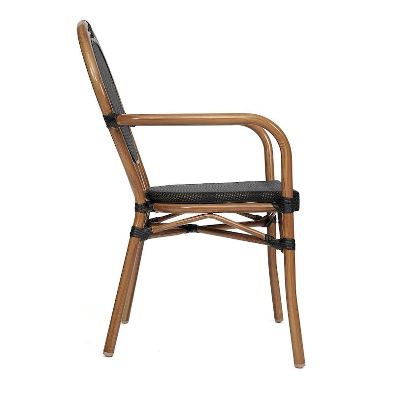 Lot de 4 chaises commerciales Paris tout temps avec accoudoirs et structure métallique - Non applicable