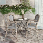 Lot de 4 chaises commerciales Paris tout temps avec accoudoirs et structure métallique - Non applicable