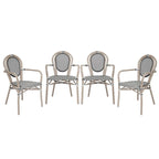 Lot de 4 chaises commerciales Paris tout temps avec accoudoirs et structure métallique - Non applicable