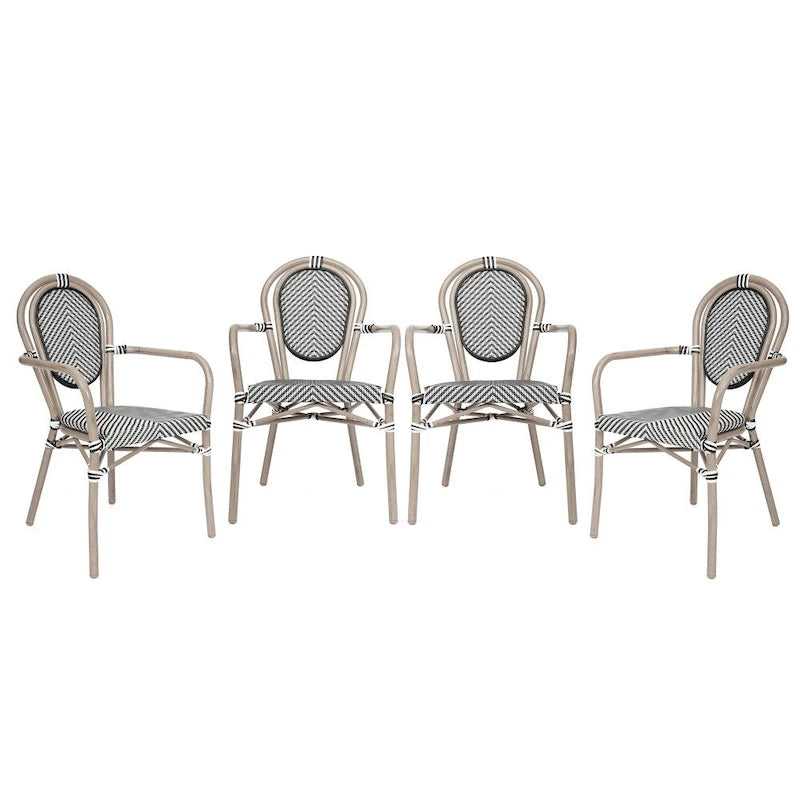 Lot de 4 chaises commerciales Paris tout temps avec accoudoirs et structure métallique - Non applicable