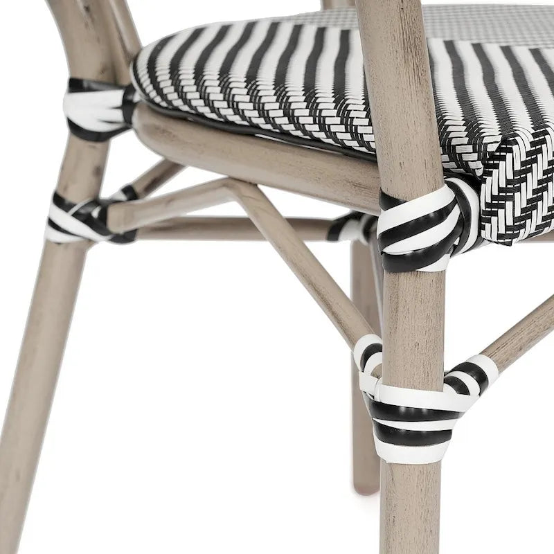 Lot de 4 chaises commerciales Paris tout temps avec accoudoirs et structure métallique - Non applicable