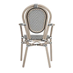 Lot de 4 chaises commerciales Paris tout temps avec accoudoirs et structure métallique - Non applicable