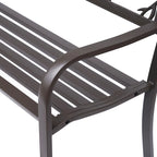 Banc de jardin Outsunny 50, banc de terrasse extérieur à motif animalier, banc en acier moulé