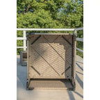 Ensemble de mobilier de patio 5 pièces, canapé d'angle bohème résistant aux intempéries avec coussins épais gris imperméables