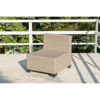 Ensemble de mobilier de patio 5 pièces, canapé d'angle bohème résistant aux intempéries avec coussins épais gris imperméables